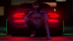 alternate_outfit car d.va glowing_eyes looking_at_viewer overwatch overwatch_2 panties pink_eyes