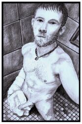 american_guy circumcised cock_out dick flaccid_penis gay gay_male hairy_chest hand_drawn naked naked_male pencil pencil_(artwork) pencil_sketch self_upload sketches_by_adab towel towel_boy towel_only