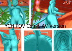 anal anal_vore anthro beach_bar blackreaper_bk201 comic female first_person_view genitals hi_res invalid_tag macro micro_macro nude pinup pose pussy sitting_on_another solo vore ych_(character)