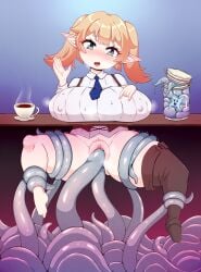 1girls anal anal_sex blonde_hair blush bottomless double_penetration gnome huge_breasts kankaku_shadan lilli_upton nervous nervous_smile pussy shortstack slime stealth_sex tentacle tentacle_dp tentacle_monster tentacle_pit tentacle_trap thighhigh_boots twintails vaginal_penetration vaginal_sex ya-ya-tan