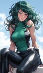 1girls adult_swim age_progression aged_up ai_generated alternate_universe back back_view big_breasts bimbo blush boku_no_hero_academia curly_hair curvaceous curvy female_deku gender_transformation genderswap_(mtf) green_eyes green_hair heavy_makeup hi_res izuku_midoriya krystalizedart large_breasts makeup midoriya_izuku my_hero_academia party pinup rule_63 shiny_skin short_skirt sideboob simple_background smirk solo solo_female solo_focus tight_clothing tight_fit toonami transformation upper_body white_background