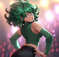 1girls adult_swim age_progression aged_up ai_generated alternate_universe back back_view big_breasts bimbo blush boku_no_hero_academia curly_hair curvaceous curvy female_deku gender_transformation genderswap_(mtf) green_eyes green_hair heavy_makeup hi_res izuku_midoriya krystalizedart large_breasts makeup midoriya_izuku my_hero_academia party pinup rule_63 shiny_skin short_skirt sideboob simple_background smirk solo solo_female solo_focus tight_clothing tight_fit toonami transformation upper_body white_background