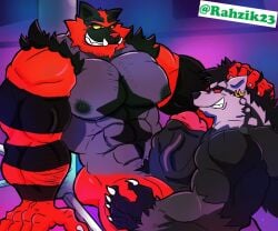 abdomen anal anal_sex animated bara belly biceps big_penis blowjob erection exited furry furry_only gay gay_blowjob gay_sex handjob incineroar lgbt lgbt_pride muscles nude obstagoon party pecs penis penis_lick pits pokemon rahzik23 santiagomt stripper uglyinverse