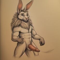 ai_generated balls cock furry gay hard_on rabbit watership_down