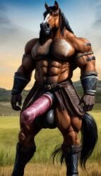 ai_generated anthro anthrofied equid equine equine_genitalia equine_humanoid equine_penis horse horse_penis horseballs horsecock huge_balls huge_cock huge_cock muscular muscular_anthro muscular_male striped striped_body striped_fur stripes