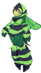 1girls 1monster 2023 anthro anthro_only big_blue_bubble black_body black_feet blank_background blue_eyes body_markings breasts clawed_fingers dronesect featureless_breasts female female_only goatboiartz green_body green_wings humbug_(my_singing_monsters) insect insect_girl leg_warmers low_quality monster_girl my_singing_monsters my_singing_monsters:_dawn_of_fire no_humans no_nipples non-human non-human_only short_hair solo standing striped_body white_background wings yellow_face