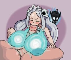 1girls 2023 artist_request bloody_marie breasts closed_eyes fellatio female hi_res huge_breasts inverted_nipples large_breasts light-skinned_female light_skin nipples oral paizufella paizuri penis skullgirls white_hair