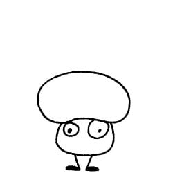 animated black_and_white chabble girl mushroom mushroom_girl mushroom_toppin pizza_tower toppin_gals toppin_gals_minus8 toppins transformation white_background