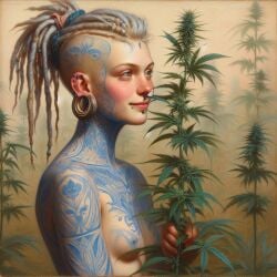 ai_generated breasts britannia british british_female brythonic cannabis celtic celtic_cross celtic_knot celtic_mythology classical dreadlocks england exposed_breasts guaged_ear guaged_ears mythology national_personification nudist painting painting_(artwork) piercing piercings punk punk_girl smoking smoking_fetish smoking_weed tribal tribal_jewelry tribal_markings tribal_paint wales weed weed_plant woad