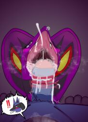 <3_eyes 1boy 1girls anthro arbok blush bodily_fluids bubble cum cum_bubble cum_in_mouth cum_inside cumshot cumshot_in_mouth dominant dominant_female duo ejaculation fangs fellatio female feral first_person_view generation_1_pokemon generation_4_pokemon genital_fluids genitals genrex heart interspecies long_tongue lucario male male/female male_pov nintendo open_mouth oral penile penis pokemon pokemon_(species) sex teeth tired tongue tongue_out tonguejob