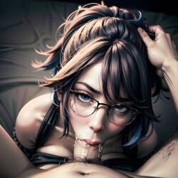 1boy 1boy1girl 1girls ai_generated angry angry_face arbitrary blowjob blowjob_face cum cum_in_mouth deepthroat face_fucking fellatio female_focus forced_oral glasses hand_on_head hi_res kson_onair oral oral_creampie partial_male penis_in_mouth pov pov_eye_contact pubic_hair realistic stable_diffusion throat_fuck virtual_youtuber vshojo