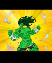 1girls abs artbrojohn big_breasts breasts extreme_muscles female female_only glasses green_body green_hair green_nipples green_skin growth huge_breasts hulk_(series) hulk_transformation implied_transformation large_breasts long_hair marvel marvel_comics muscles muscular_female muscular_thighs nipples nude nude_female pussy pussy_lips ripped_clothing she-hulk solo thick_thighs thighs torn_clothes torn_clothing