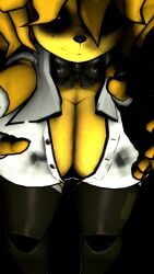 3d 3d_(artwork) big_ass big_breasts boob_window clothed female female_only five_nights_at_freddy's fredina's_nightclub golden_freddy_(fnaf) golden_fredina_(cally3d) huge_breasts nilfkana no_bra robot robot_girl type_0