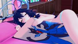 afterglow body_pillow charizard female female_only image koikatsu lyn_mametchi mega_charizard_x naked naked_female panties pokemon pokemon_(species) rabbit_girl renhentai sleeping small_breasts virtual_youtuber vtuber