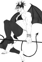 bra bulge choso_kamo clawed_feet clawed_toes jujutsu_kaisen male_only male_pinup pinup sharp_toenails toe_claws