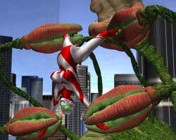 3d city defeated defeated_heroine gigalady monster plant pregnant pregnant_belly pregnant_female public public_sex rape raped_by_monster superheroine_factory tentacle ultraman_(franchise)