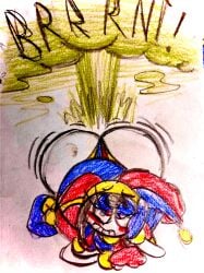 ! 1girls 2023 2d 2d_(artwork) ass big_ass big_butt big_fart blush charygem clown clown_girl eruption fart fart_cloud fart_everywhere fart_fetish farting farts female female_focus female_only gassy gassy_female glitch_productions hand_on_head huge_ass huge_butt huge_fart jester jester_costume jester_girl jester_hat jester_outfit jiggle jiggling_ass laying_on_stomach mushroom_cloud onomatopoeia pomni pomni_(the_amazing_digital_circus) stinky text the_amazing_digital_circus thick_ass thighs traditional_media_(artwork)