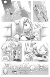 blush collar comic crossdressing feline girly greyscale heart lion male miu_(artist) rio_(miu) skirt yaoi