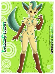 breasts eeveelution female generation_4_pokemon leafeon nintendo nude pokemon pokemon_(species) pussy shinn solo tail