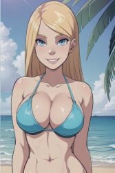 1girls ai_generated beach beach_background big_breasts bikini blonde_hair blue_bikini_top blue_bra bonnieaiart breasts busty cleavage cornelia_hale disney female female_solo human ia light-skinned_female outdoors pale-skinned_female png solo solo_female w.i.t.c.h. water