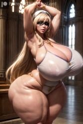 1girls ai_generated armpit armpit_fetish armpits arms_behind_head arms_up big_breasts bimbo bimbo_lips blindfold blonde_hair breasts breasts_bigger_than_head cleavage cleric curvaceous curves curvy curvy_body curvy_female curvy_figure curvy_hips female female_only goblin_slayer habit hi_res high_resolution highres huge_breasts long_hair long_legs massive_breasts massive_thighs nun nun's_habit priestess shiny_skin solo solo_female solo_focus stable_diffusion sword_maiden_(goblin_slayer) thick_thighs thicknesslord voluptuous voluptuous_female wide_hips