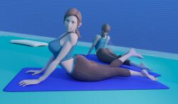 1girls 3d ass big_ass big_breasts black_eyes breasts feet feet_up female female_only grey_hair guinreds hair huge_ass huge_breasts legs lips looking_at_viewer mirror nintendo ponytail reflection soles solo solo_female stretching thick_thighs thighs toes wii_fit wii_fit_trainer yoga_mat