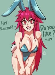 bunny_ears bunnysuit female female_only itadaki!_seieki looking_at_viewer red_eyes red_hair setogaya_mari succubus waiftoon