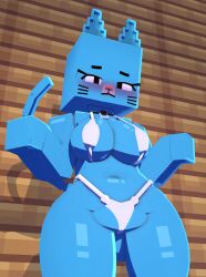 3d_(artwork) anthro ass big_breasts bikini blue_body blue_fur blue_skin blush breasts cartoon_network coresvoid curvy curvy_body curvy_female curvy_figure digital_media_(artwork) domestic_cat felid feline felis female fur genitals hi_res looking_at_viewer mammal mature_female mine-imator minecraft nicole_watterson nipples nude pussy simple_background smooth_skin solo solo_female tail the_amazing_world_of_gumball thick_thighs thighs white_bikini