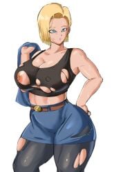 1girls android_18 blonde blonde_female blonde_hair blonde_hair_female blue_eyes blue_eyes_female cameltoe cleavage curvy dragon_ball erect_nipples female gigantic_breasts huge_areolae huge_ass panarandom puffy_nipples short_hair short_hair_female sketch thick_lips voluptuous wide_hips yellow_hair