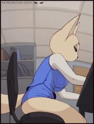 1girls aggressive_retsuko aggretsuko anal anal_masturbation anal_sex animated anthro anus bodily_fluids bottomless bottomless_anthro bottomless_female breasts buttplug buttplug_in_ass buttplug_insertion canid canine chair chelodoy clothed clothing desk female female_only fennec fenneko fox furniture genital_fluids genitals inside looking_at_viewer mammal masturbation multitasking object_in_ass office on_chair partially_clothed penetration plug_(sex_toy) plug_insertion pupils pussy pussy_juice sanrio sex_toy sex_toy_in_ass sex_toy_insertion short_playtime sitting sitting_on_chair solo table tail