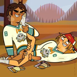 big_penis blush blushing gay gay_anal gay_sex harzu jockstrap male male/male male_only pleasure_face raj_(tdi) socks sweat sweatdrop total_drama_island total_drama_island_(2023) wayne_(tdi) yaoi