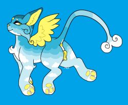 animal_genitalia animal_pussy anus blue_background canine_genitalia canine_pussy chest_tuft cloud eeveelution espeon eyelashes fakemon feathered_wings feathers female feral generation_2_pokemon genitals graveguilt microsoft_paint nintendo pawpads pokemon pokemon_(species) pussy simple_background solo tuft wings yellow_pawpads