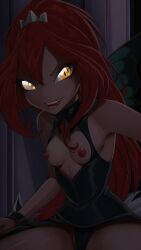 1girls ai_generated bloom_(winx_club) civitai dark_bloom eyebrows_visible_through_hair female female_only red_hair sadistic stable_diffusion winx_club