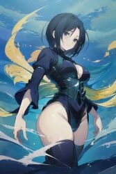 1girls ai_generated ass big_ass big_breasts big_butt black_dress black_hair breasts female goth human long_hair no_canon pale-skinned_female pale_skin pandora saint_seiya:_the_lost_canvas solo_female specters spinoff villainess wide_hips