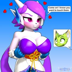 anthro aquatic_dragon big_breasts blush breast_awe breasts carol_tea dialogue dragon english_text feline female female_protagonist freedom_planet freedom_planet_2 looking_at_another looking_at_partner sash_lilac tbwinger92 text video_games water_dragon wildcat yuri