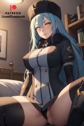 ai_generated blue_eyes blush blush blush_lines breasts cameltoe cosplay from_below glowing_eyes golden_eyes hat kolin large_breasts lewdcreationsai looking_at_viewer panties rimuru_tempest russian smirk smirking spread_legs spreading stable_diffusion street_fighter street_fighter_6 street_fighter_v that_time_i_got_reincarnated_as_a_slime thigh_highs thighhighs thighs ushanka yellow_eyes