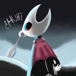 ass_grab blush blushing_at_viewer blushing_female hollow_knight hornet_(hollow_knight) light_pussy