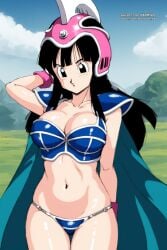 ai_generated big_breasts black_eyes black_hair chichi chichi's_armor dragon_ball dragon_ball_z karmino white_skin