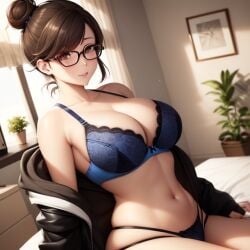 ai_generated big_breasts bra exe56 mei_(overwatch) overwatch overwatch_2