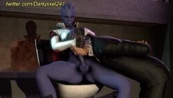 1boy 1futa 3d alien_futanari animated aria_t'loak asari asari_futanari big_penis blowjob blowjob_face blue_body blue_skin bondage chair darkpixel24 dickgirl dickgirl_domination futa_on_male futa_penetrating futa_penetrating_male futadom futanari holding illusive_man jacket legs_apart male male_focus male_penetrated malesub mass_effect mass_effect_3 no_sound source_filmmaker submissive submissive_male sucking sucking_penis tagme video