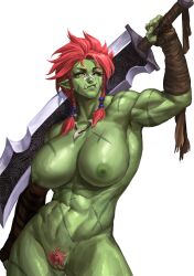 1girls abs athletic_female big_breasts cassandra_(virgoart1509) muscular_female orc orc_female original_character virgoart1509