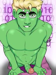 aronime blonde_hair brainiac_5 dc dc_comics gay green_body green_eyes nsfw twink yaoi