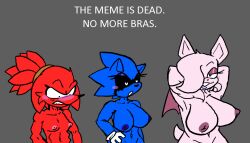 3girls anonymous_artist confident embarrassed_nude_female enf fanon flustered friday_night_funkin friday_night_funkin_(minus_mod) friday_night_funkin_mod knuckles_the_echidna multiple_girls nude rouge_the_bat rule_63 sonic_(series) sonic_the_hedgehog tagme text