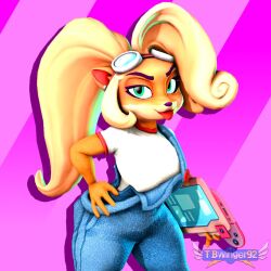 anthro bandicoot coco_bandicoot crash_(series) female female_protagonist looking_at_viewer tbwinger92 video_games