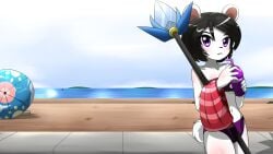 anthro beach blush female female_protagonist freedom_planet freedom_planet_2 kenjikanzaki05 looking_at_viewer neera_li panda video_games