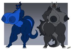 2girls anthro areola arms_crossed blue_body blue_nipples blue_skin broken_horn caldera cracked_horn daughter dragon dragon_girl dragon_horns dragon_tail duo duo_female enormous_breasts fluffedbust fuckable_nipples full_body furry furry_female furry_only genitals grey_body grey_nipples grey_skin hands_on_hips heavy_breasts huge_ass huge_breasts huge_nipples huge_thighs hyper large_areolae large_ass large_breasts large_butt large_nipples massive_ass massive_breasts massive_butt massive_thighs milf monster monster_girl mother mother_and_daughter nevora no_bra no_panties non-mammal_breasts non-mammal_nipples nude nude_anthro nude_female one_horn pudgy_belly pussy red_eyes scalie scalie_female scalie_humanoid scalie_only smile smiling_at_another smirk tail voluptuous voluptuous_female voluptuous_milf wide_hips xsuperix yellow_eyes