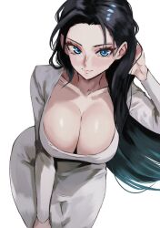 big_breasts black_hair blue_eyes cleavage curvaceous curvy curvy_body curvy_female curvy_figure female female_only fully_clothed hourglass_figure leaning_forward nico_robin one_piece post-timeskip tight_clothing vcais voluptuous voluptuous_female wide_hips