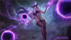 bodysuit edited_official_artwork female female_focus female_only league_of_legends lingerie richtofen solo solo_female solo_focus syndra