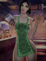 3d apron apron_only cuboxbase highres naked_apron riot_games valorant viper_(valorant)