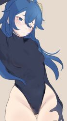 1girls arm_up ayanodesuu bare_thighs blue_eyes blue_hair breasts female female_only fire_emblem fire_emblem_awakening gloves highleg highleg_leotard leotard long_hair long_sleeve_leotard long_sleeves lucina_(fire_emblem) nintendo small_breasts solo thighs tiara